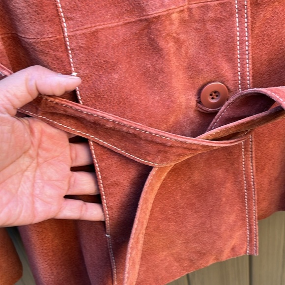 Wilsons Leather Genuine Leather Women’s Jacket Large Belted Button Front Rodeo - Picture 7 of 13